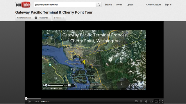 Google Earth Flyover of Cherry Point and the GPT Site